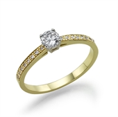 טבעת יהלום 0.2 קראט עם זהב במשקל 2.2 גרם